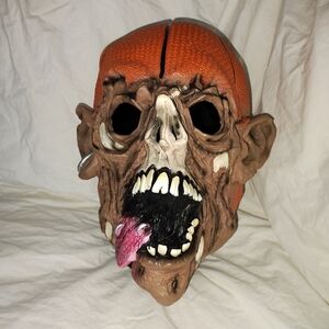 Vintage Seasons Halloween Basketball Head Zombie Mask OSFM